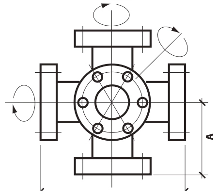 Doubles croix égales — Inox